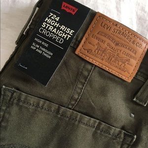 Free People Levi’s High Rise Olive Jeans